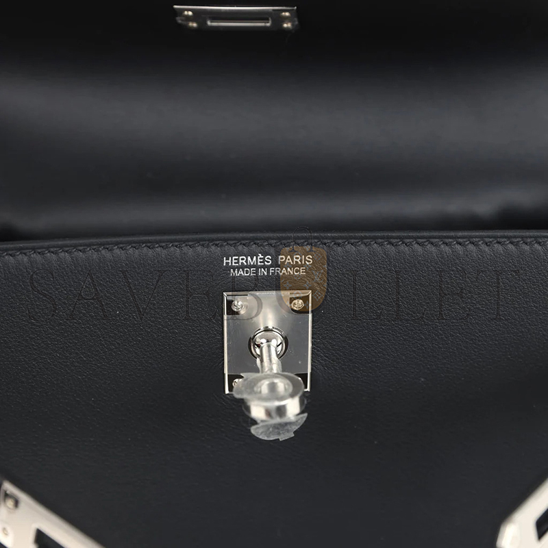 HERMES MASTER KELLY DANSE ANATE BLACK SWIFT PALLADIUM HARDWARE (22*17*7cm)